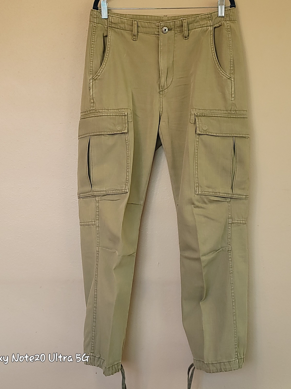 Zara ZW Collection Slim Fit Worker Cargo Pants Khaki Tan 4877/058 Sz 6
